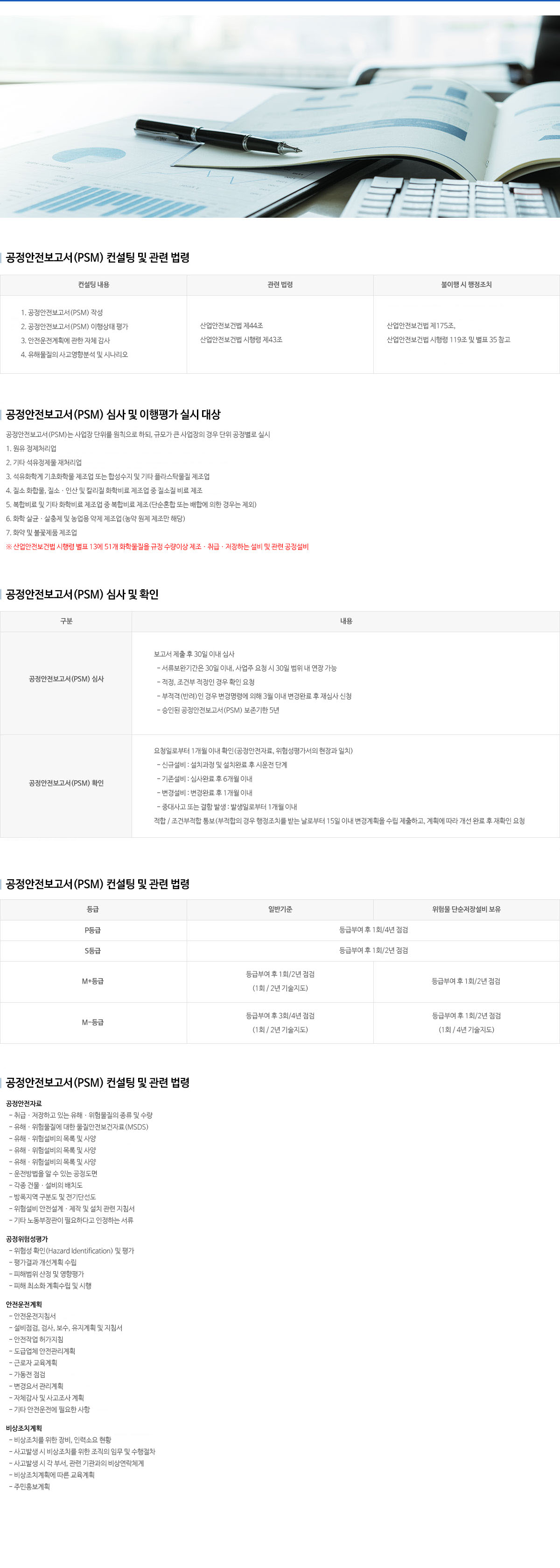 공정안전보고서(PSM) 컨설팅